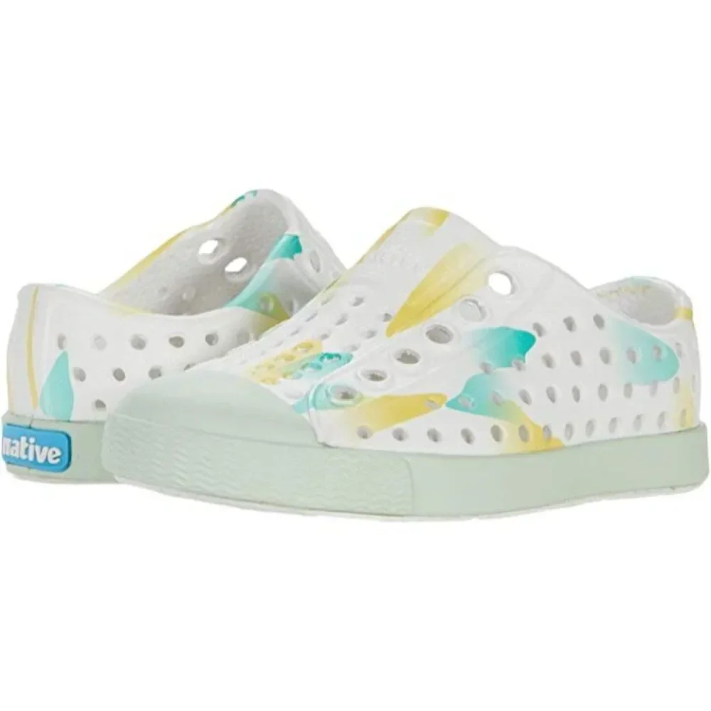 Native Jefferson Toddler Kids Slip-On Water Shoes Calm Green Calm Blob C4